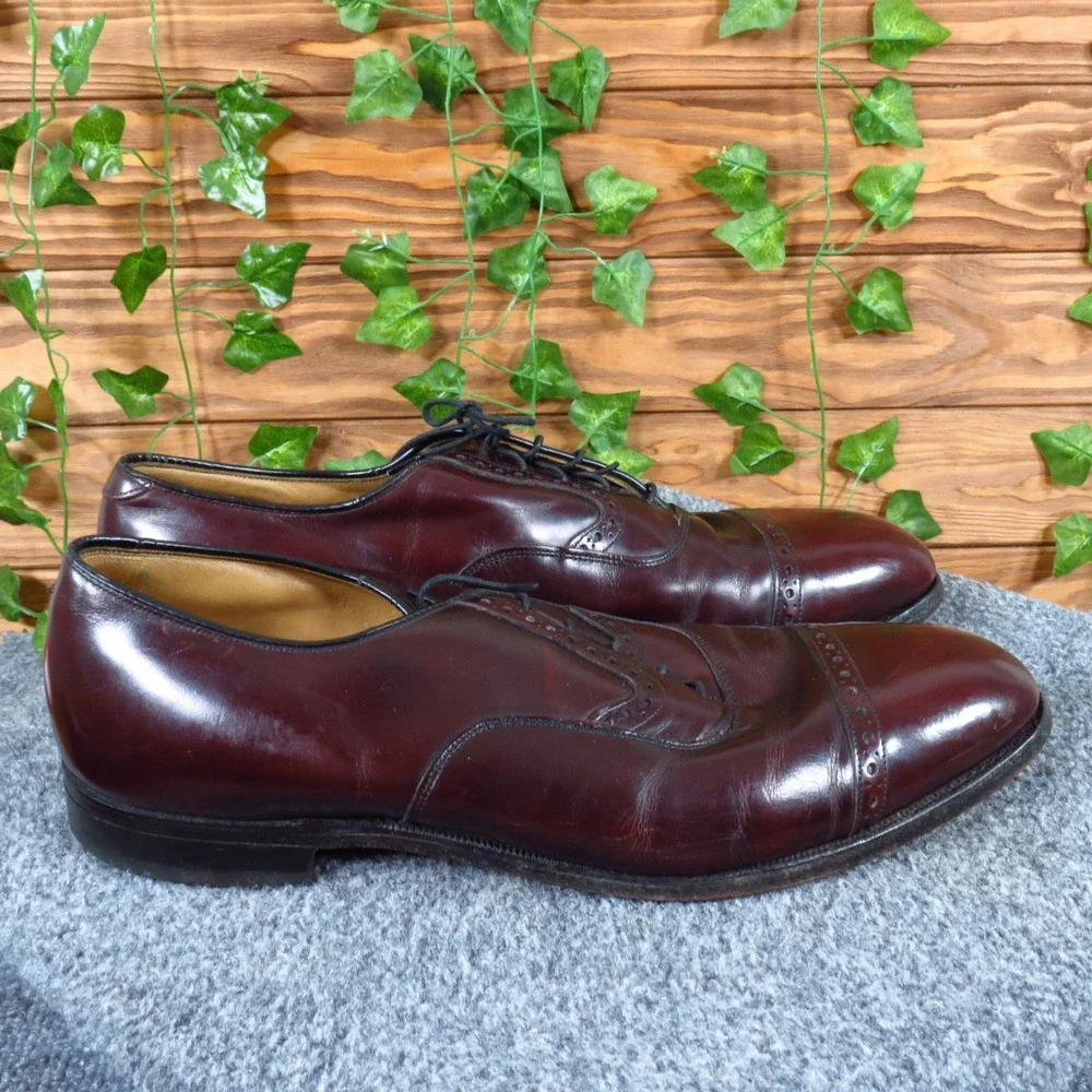 Johnston & Murphy Heritage Mens Oxford Dress Shoes Size 11 Burgundy Leather